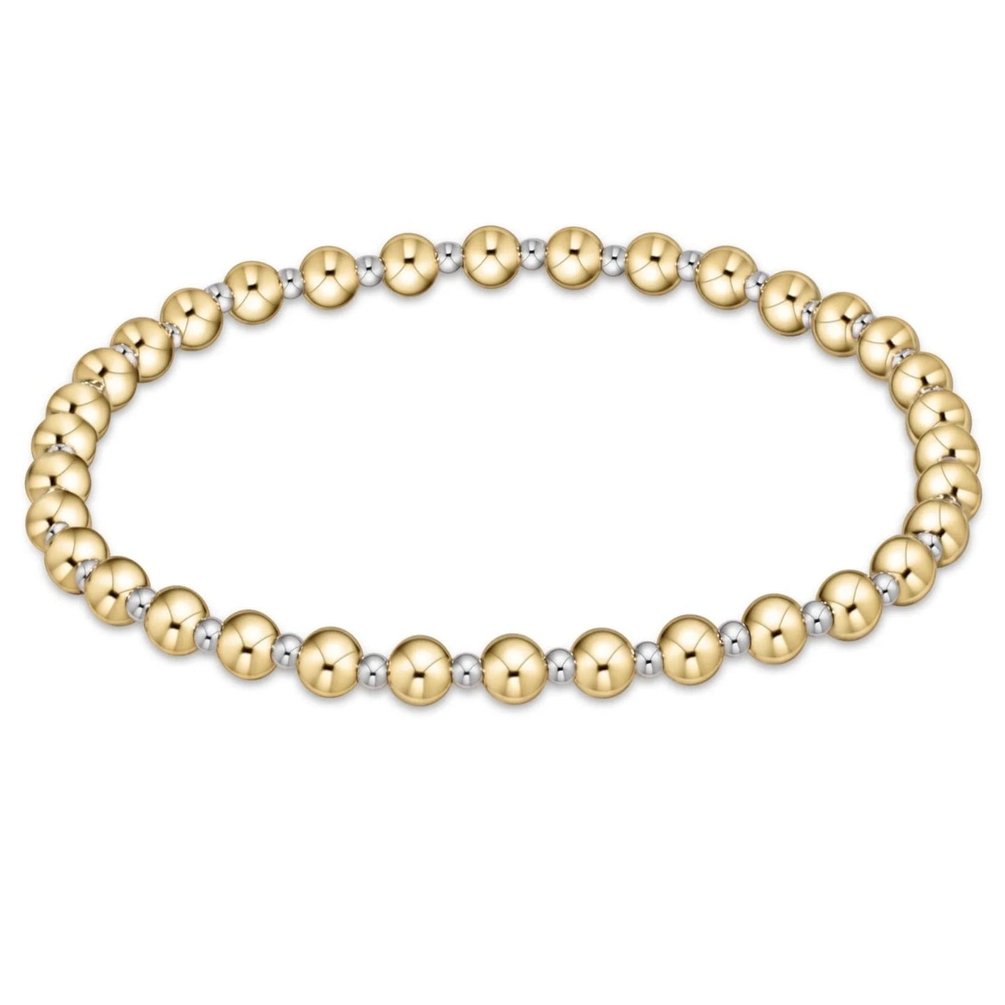 Classic Grateful Pattern 4mm Bead Bracelet - Mixed Metal - She Chester