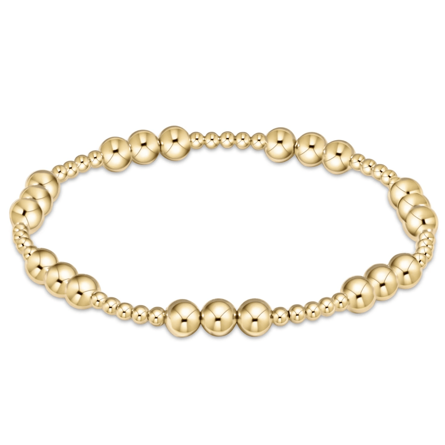 Classic Joy Pattern 5mm Bead Gold Bracelet - She Chester