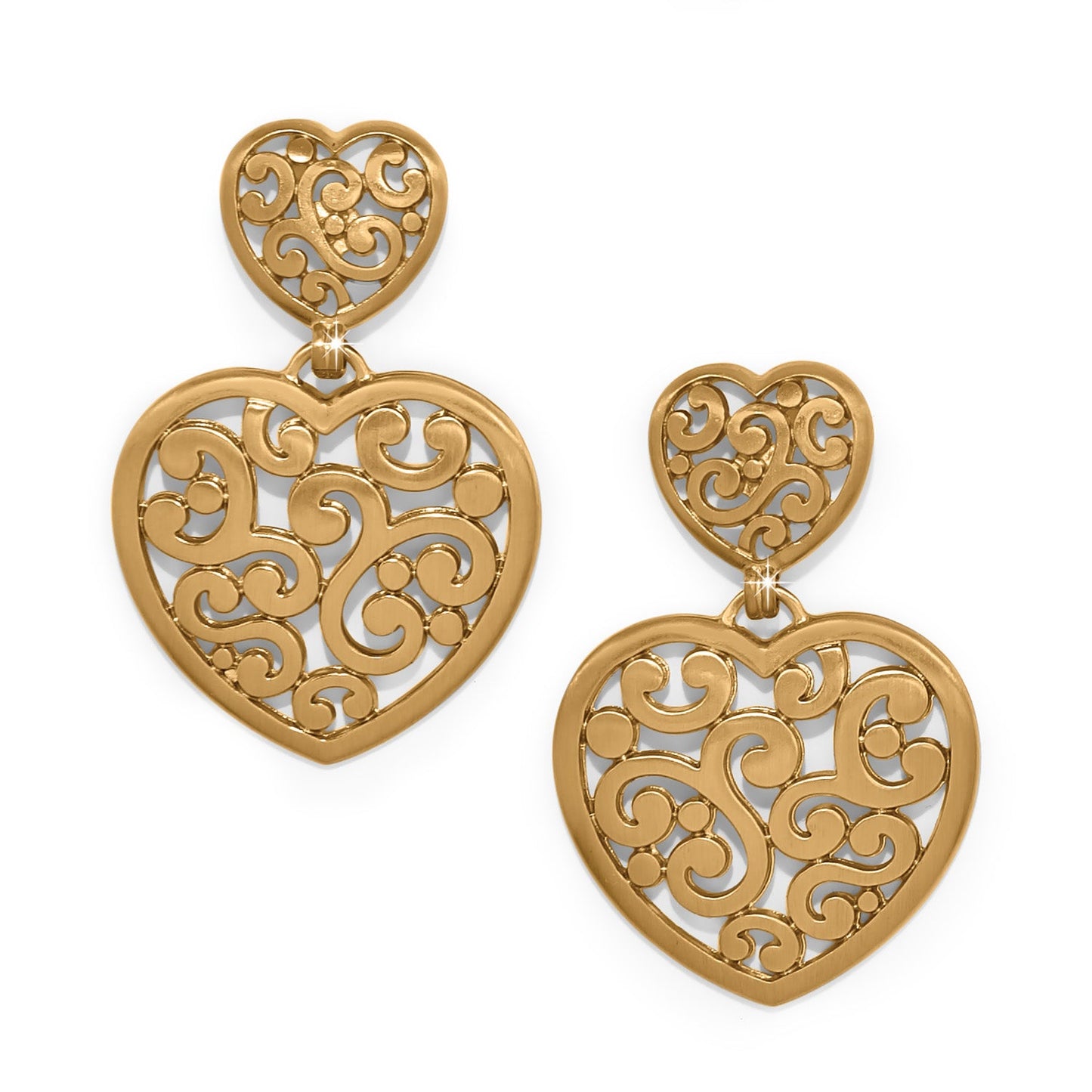 Contempo Gold Heart Drop Earrings JA0177 - She Chester