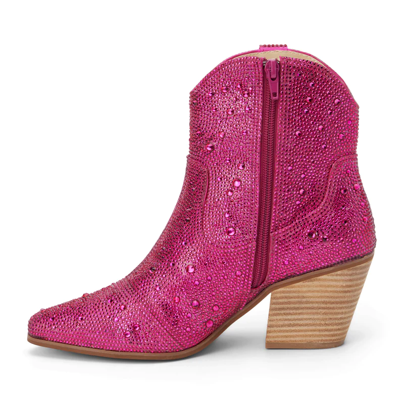 Harlow Rhinestone Bootie - Hot Pink - FINAL SALE