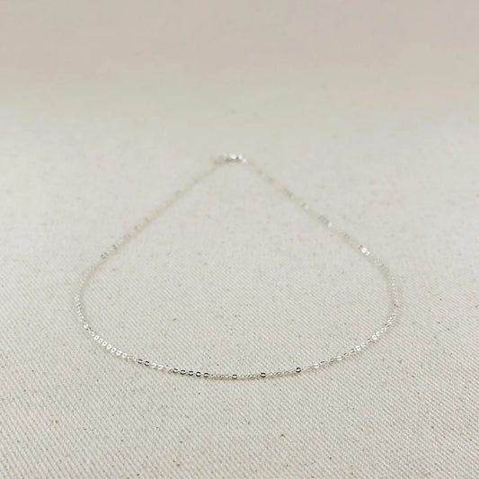 Sterling Silver Diamond Cut Forzatina Link 1.4mm