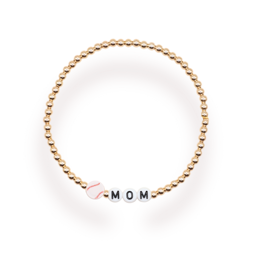 Baseball Mom Bracelet: Standard 6.75 / Gold