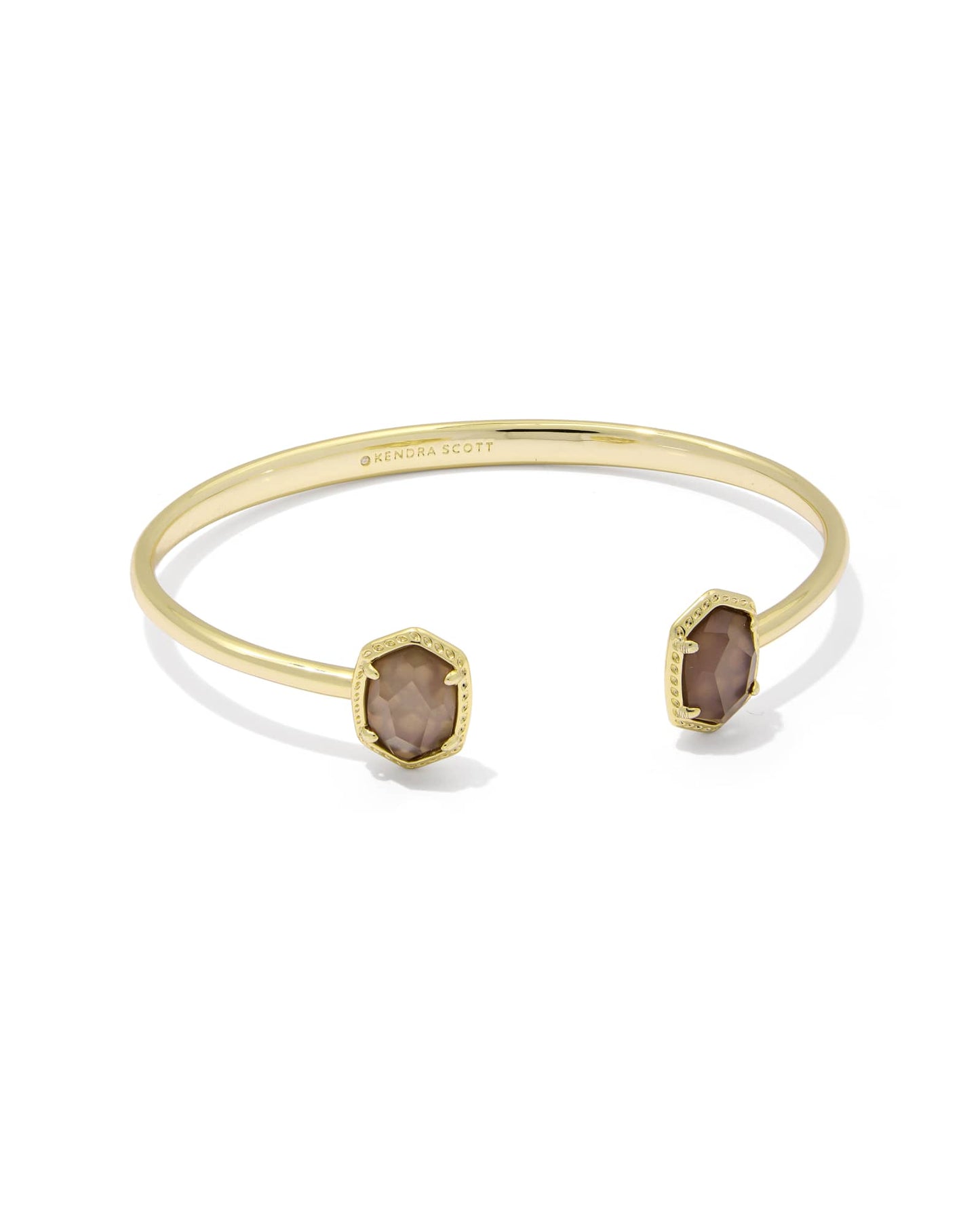DAPHNE FRAME CUFF BRACELETGOLD TAUPE MOTHER OF PEARL S/M - She Chester