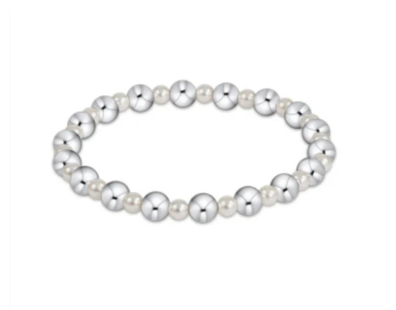 Pearl Grateful Silver 6mm Bracelet