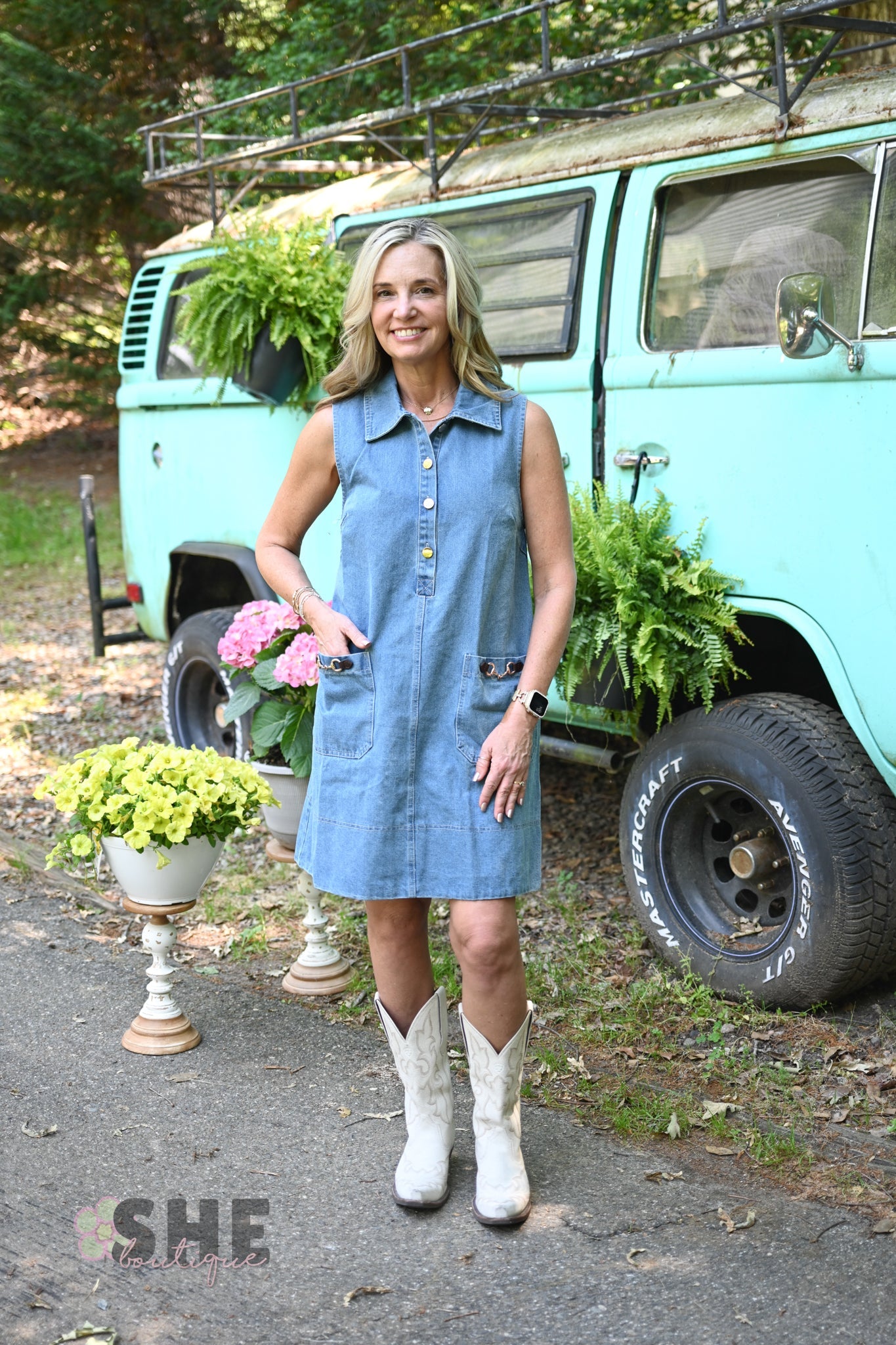 Denim Snaffle Bit Dress - She Chester
