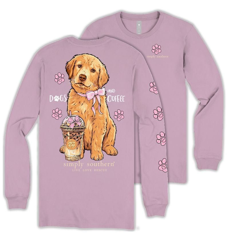 Dogs and Coffee LS Tee - She Chester