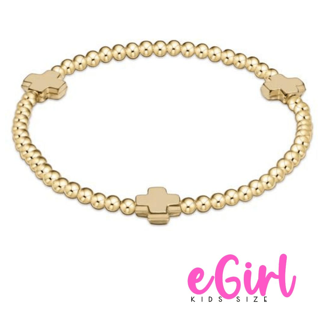 EGIRL Signature Cross Gold 3mm (KIDS) - She Chester