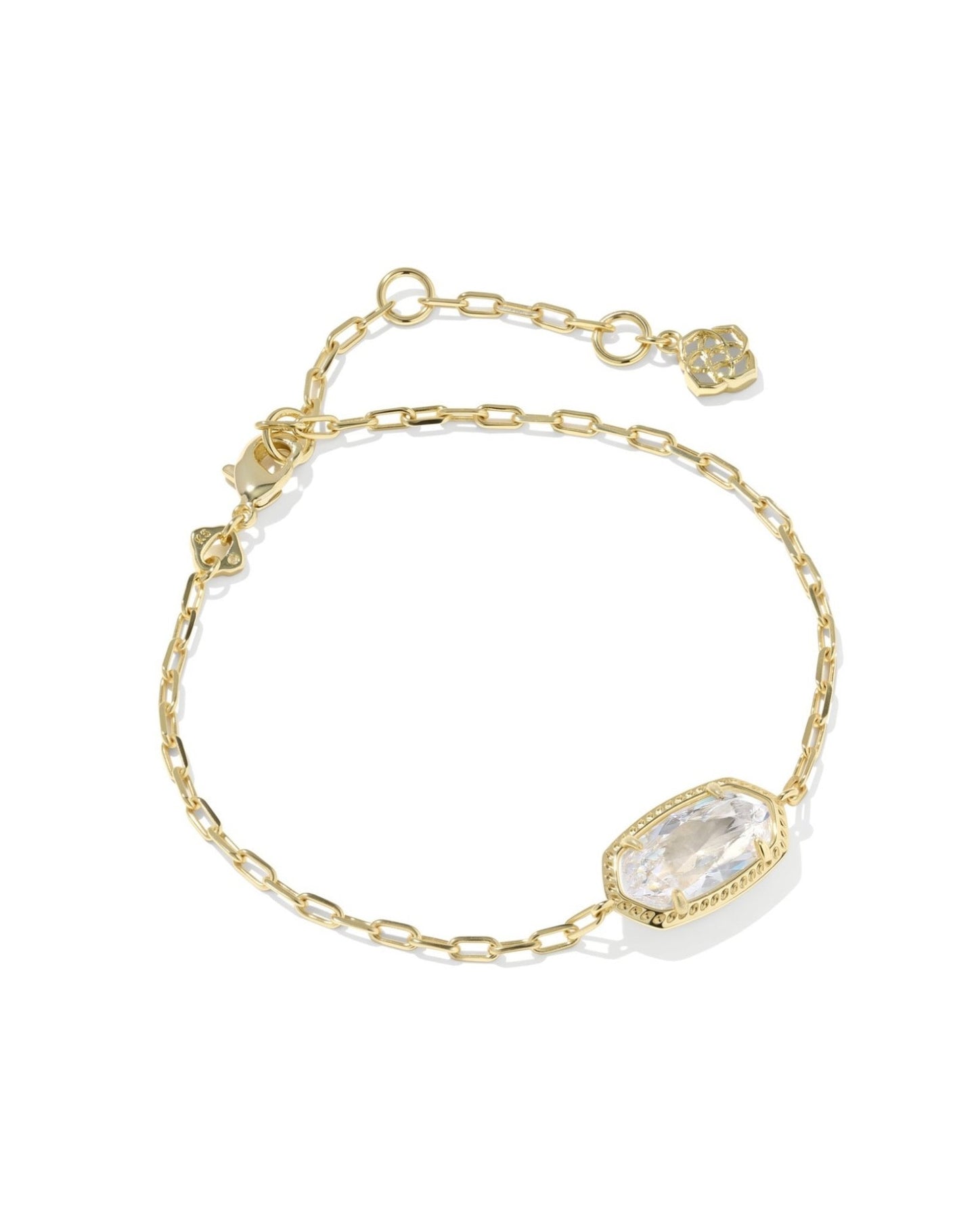 ELAINA LUXE CHAIN BRACELET GOLD WHITE CZ - She Chester
