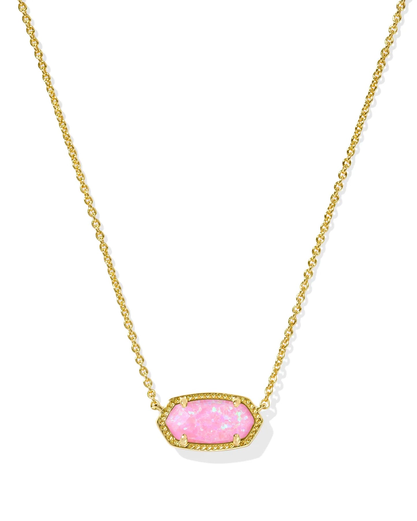 Elisa Necklace Gold Light Carnation Pink Opal - She Chester