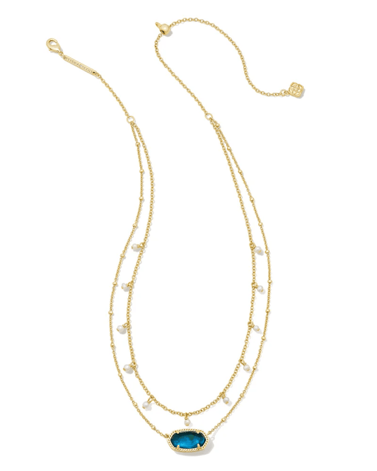 Elisa Pearl Neck Gold Teal Abalone - She Chester