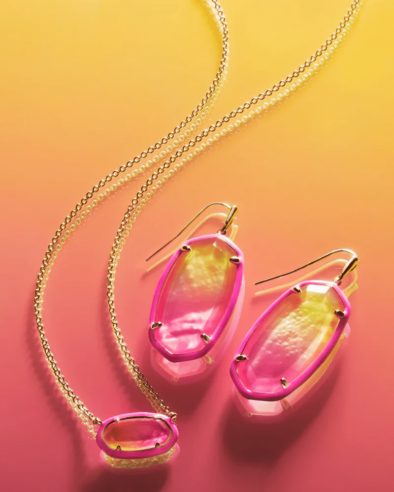 Elle Enamel Framed Drop Gold Sunset Ombre - She Chester