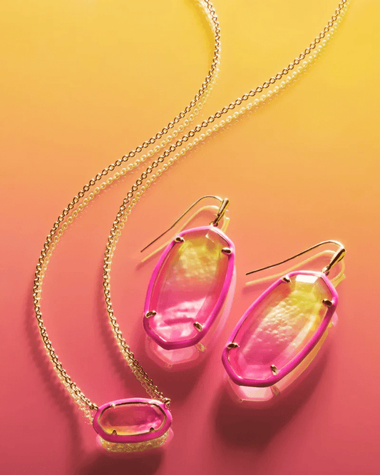 Elle Enamel Framed Drop Gold Sunset Ombre - She Chester
