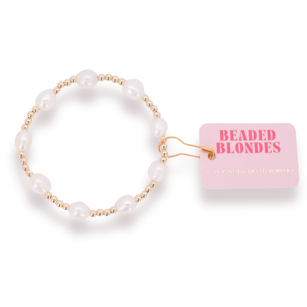 Ellie Pearl Bracelet in Gold Standard Size - She Chester