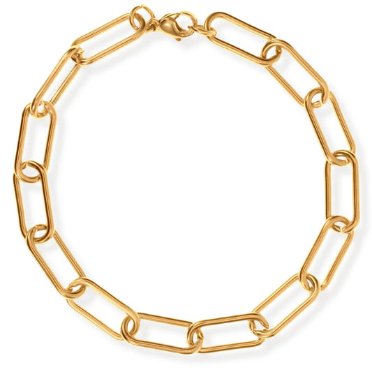 Carla Paper Clip Chain Gold Bracelet - 243
