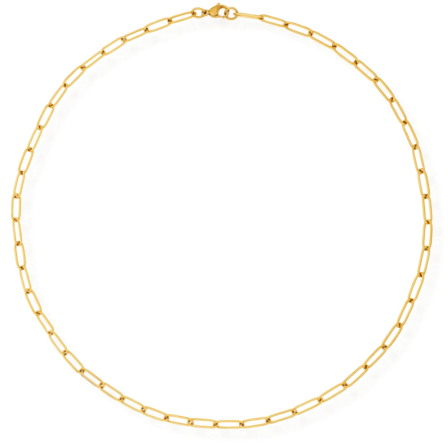 Jayden Gold Paper Clip Chain Necklace - 125