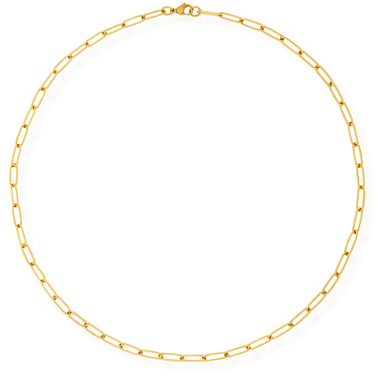 Jayden Gold Paper Clip Chain Necklace - 125