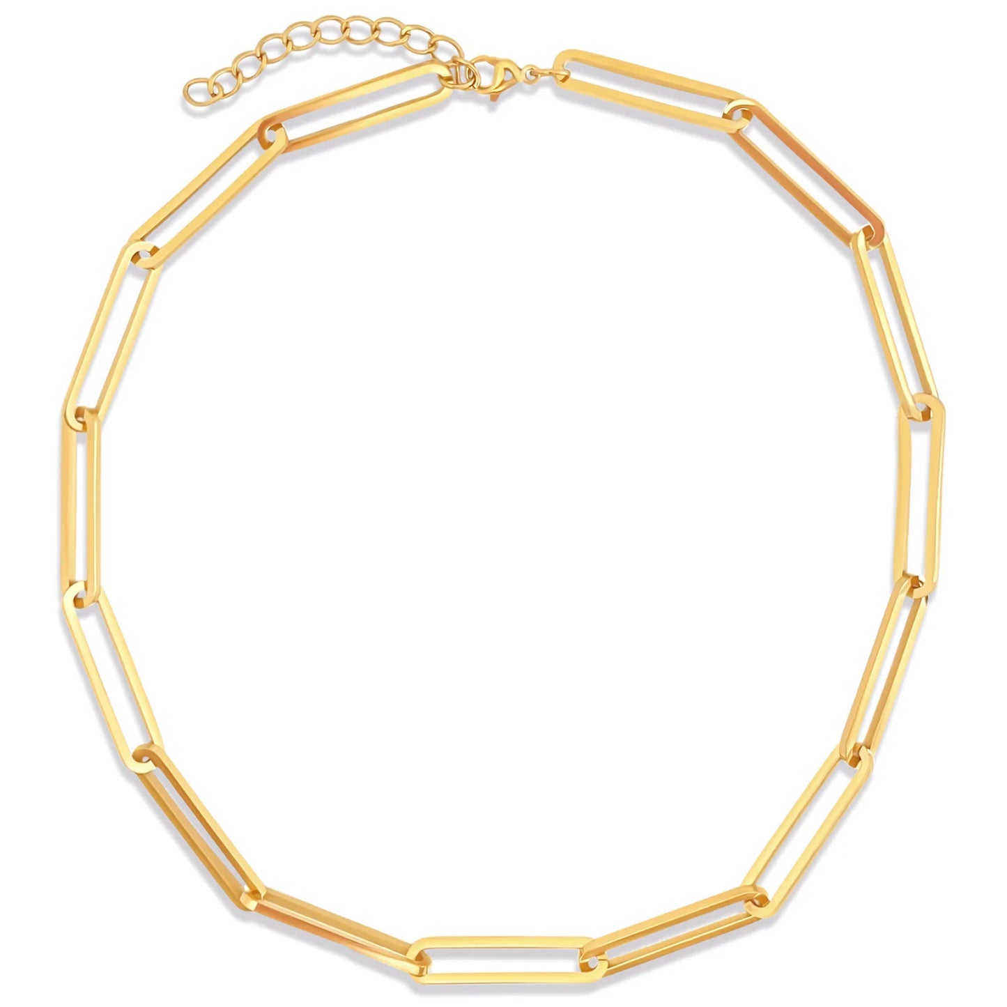 Lainey Gold Paperclip Chain Necklace - 103