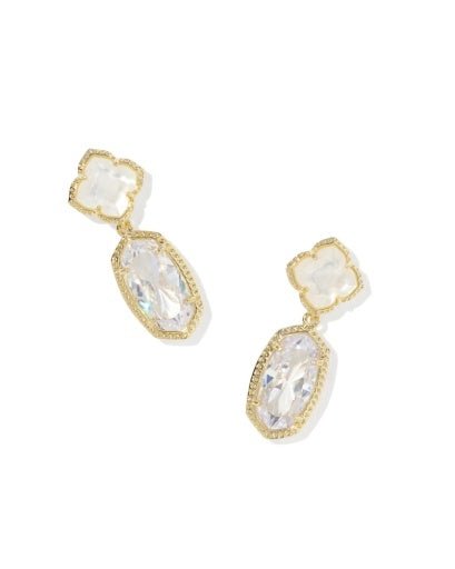 Eloise Drop Earrings - Gold Ivory Mother Of Pearl - She Chester