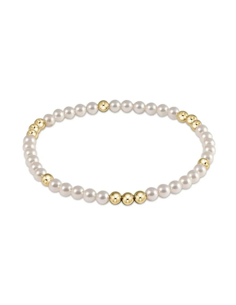 Worthy Pattern 3mm Bead Bracelet Pearl