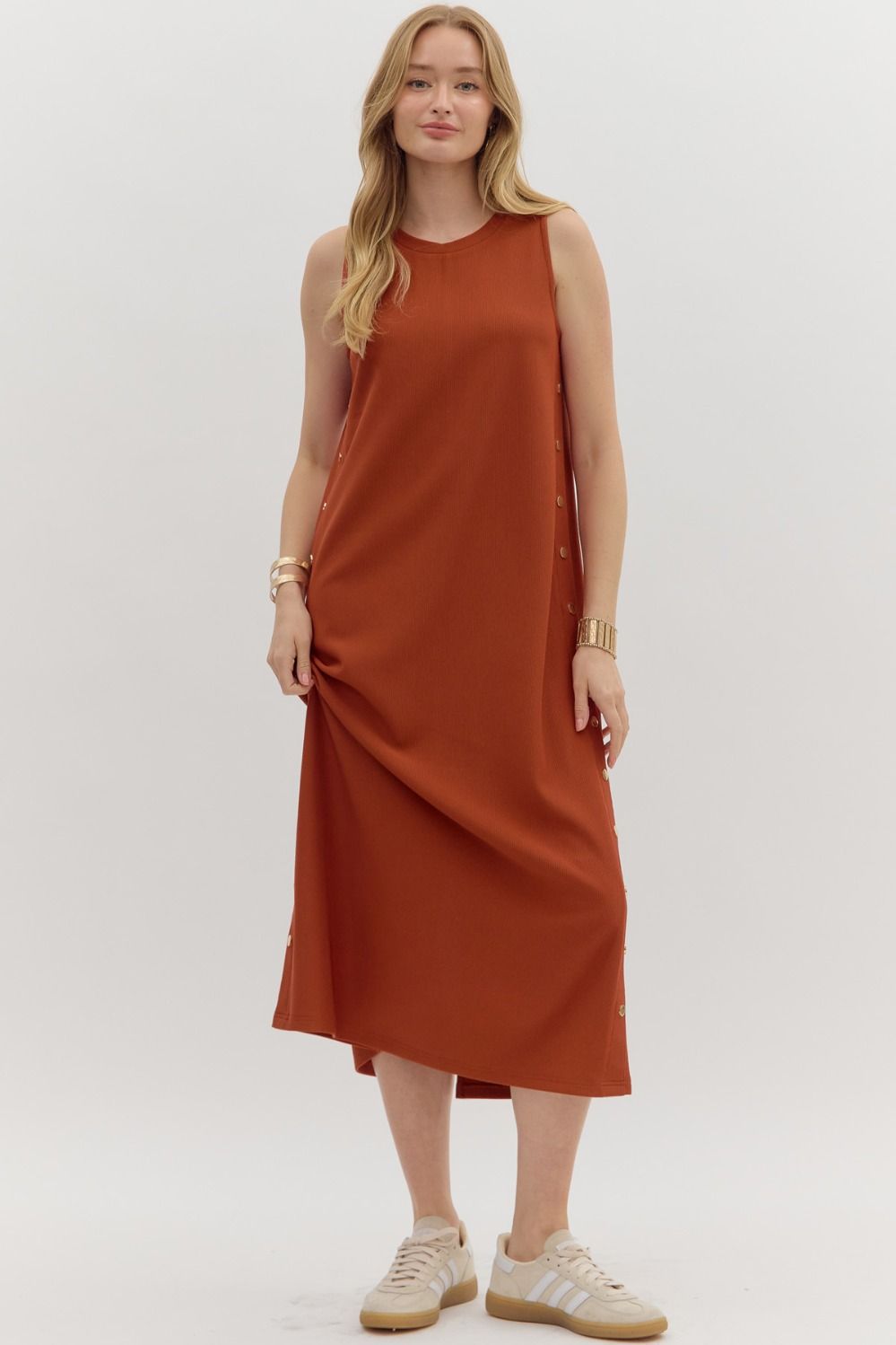 Studded Down Rust Maxi
