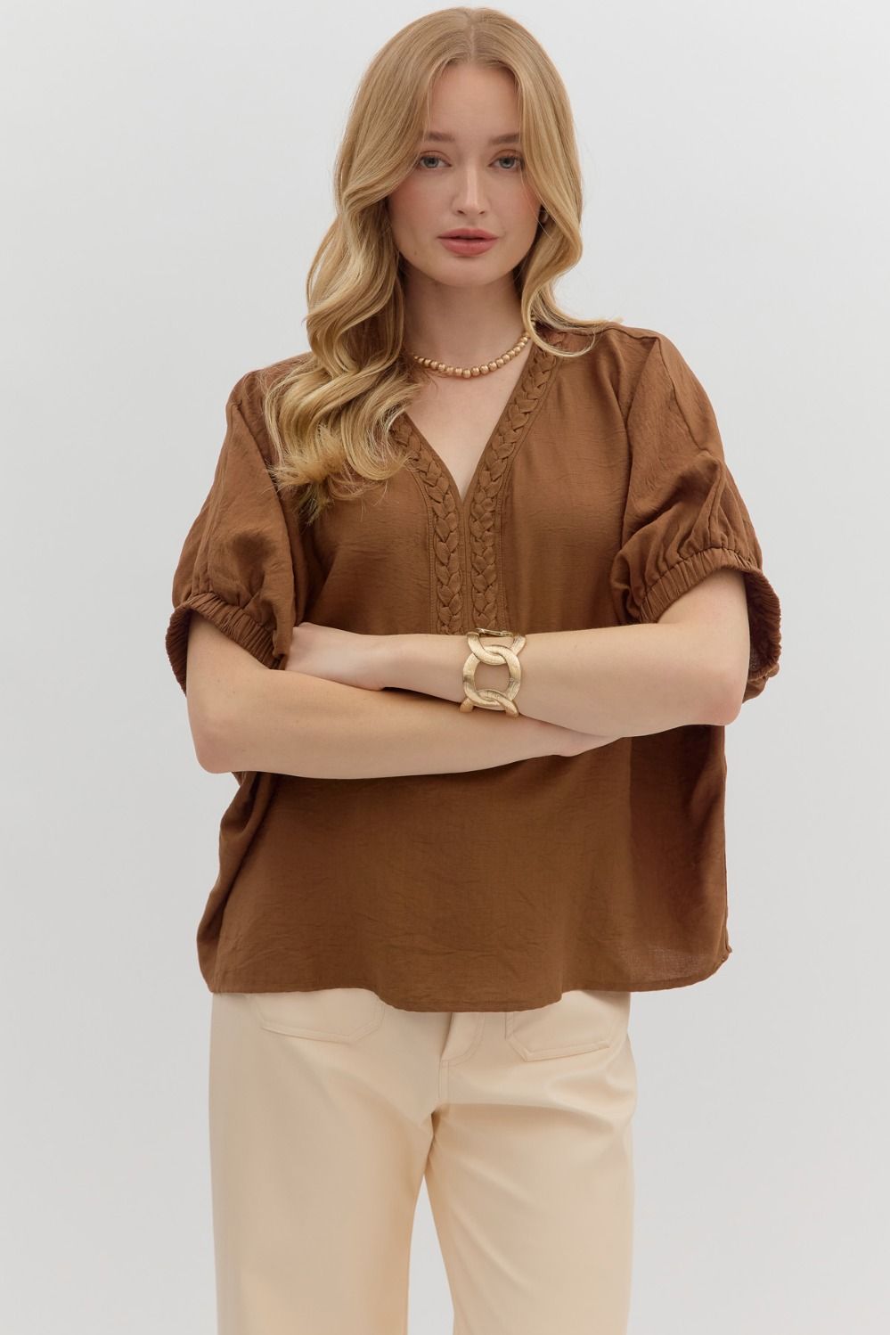 Cocoa Braided Top