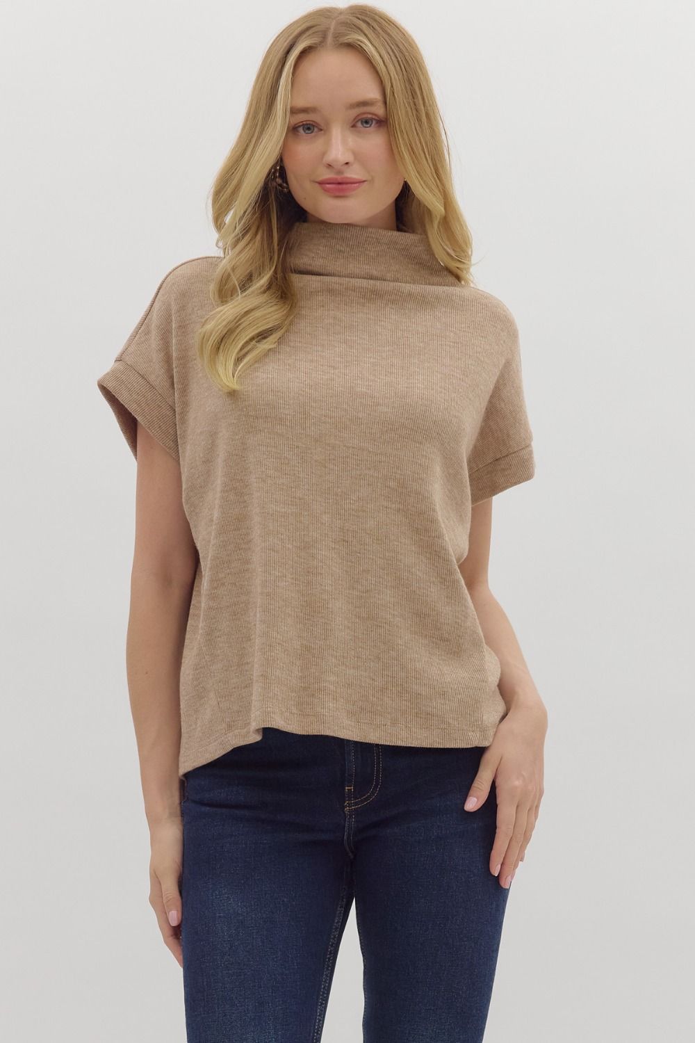 Cam Cozy Mock Neck Taupe