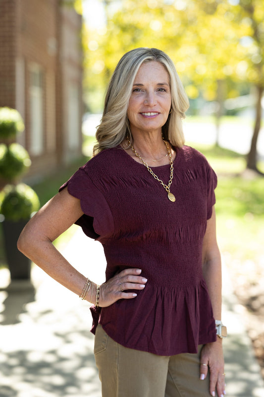 Etta Burgundy Top - She Chester