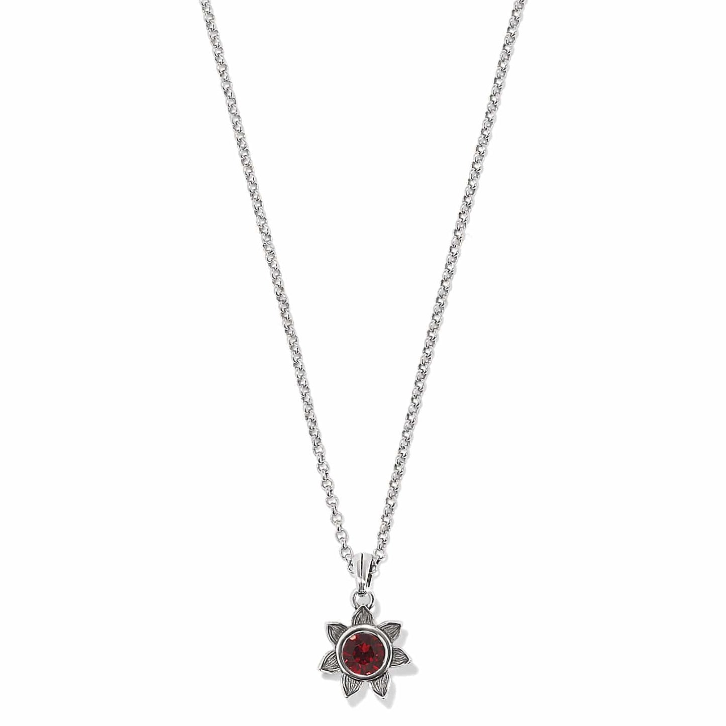 Everbloom Sunflower Garnet Necklace - JM757A - She Chester