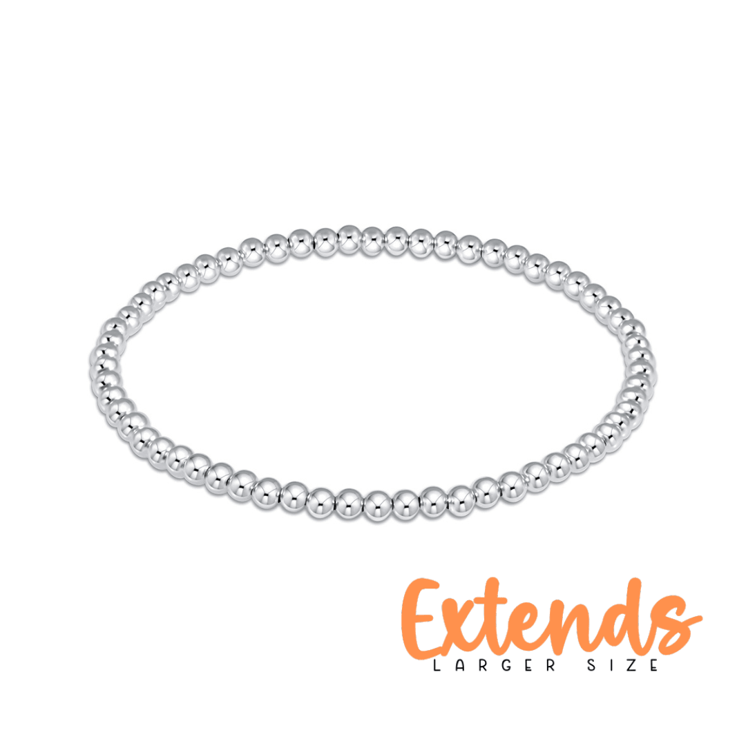 Extends - Classic Sterling 3mm Bead Bracelet - She Chester