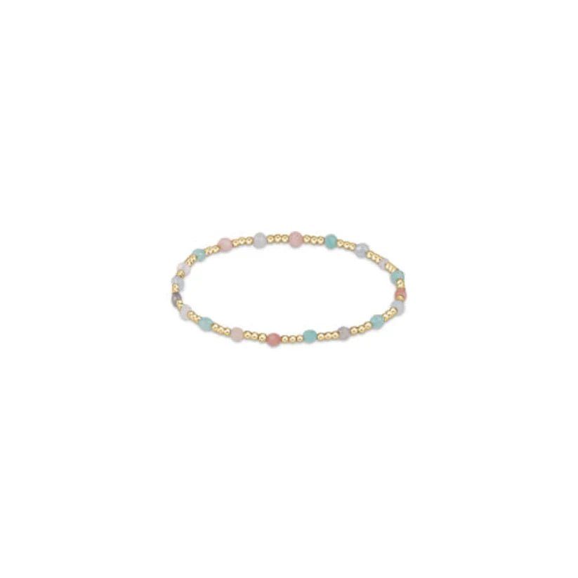 EXTENDS - GEMSTONE GOLD SINCERITY PATTERN 3MM BEAD BRACELET - HOT MESS SS25 - She Chester