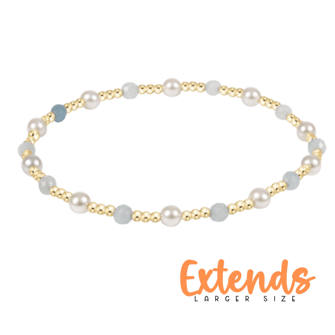 Extends Pearl Sincerity 4mm Gem Bracelet - Aquamarine - She Chester