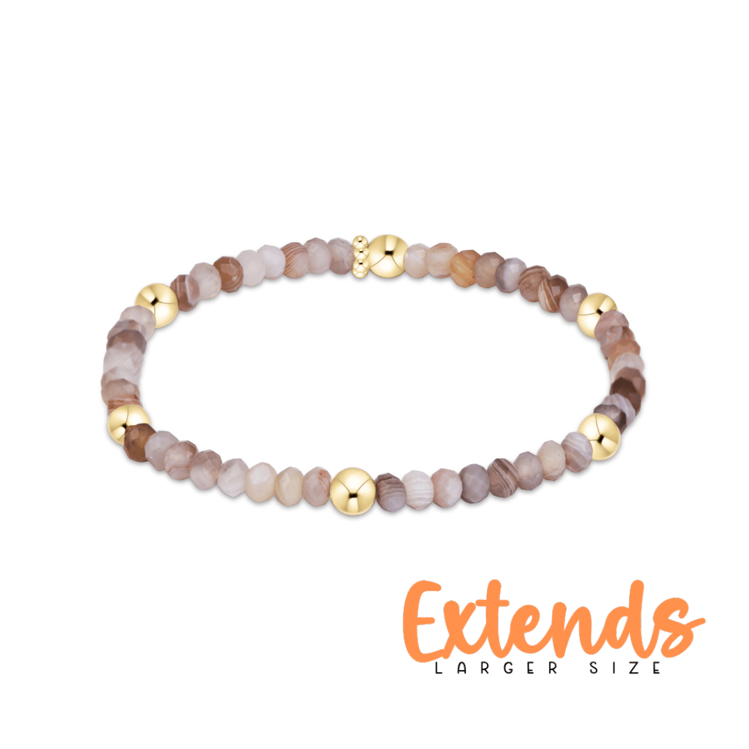 Extends Presence Gemstone 4mm Bracelet - Botswana Agate - She Chester