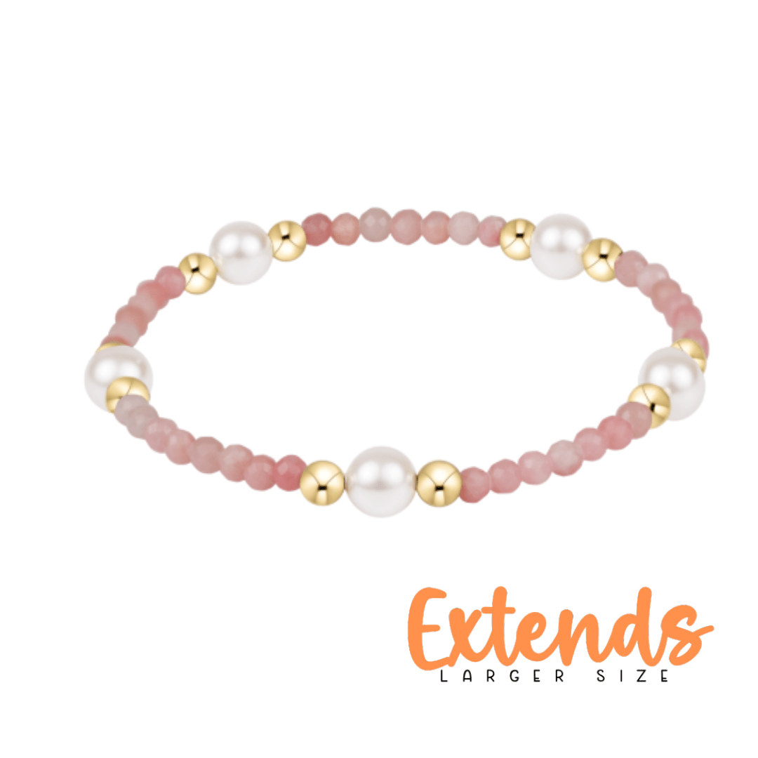 Extends Purpose Pearl 6mm Gem Bracelet - Pink Opal - She Chester
