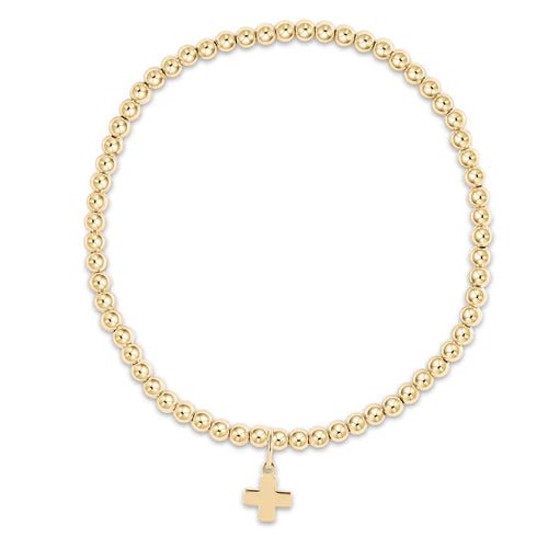 EXTENDS Signature Cross Gold 3mm Bracelet Bead Bracelet - She Chester