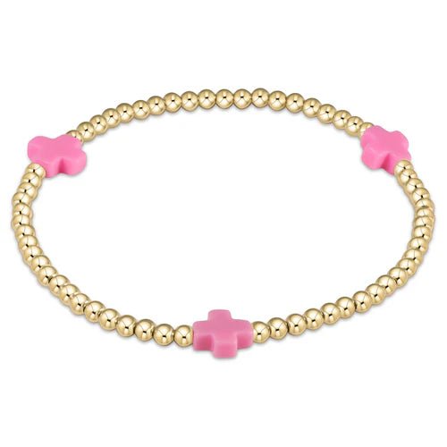 EXTENDS Signature Cross Gold 3mm Bright Pink - She Chester
