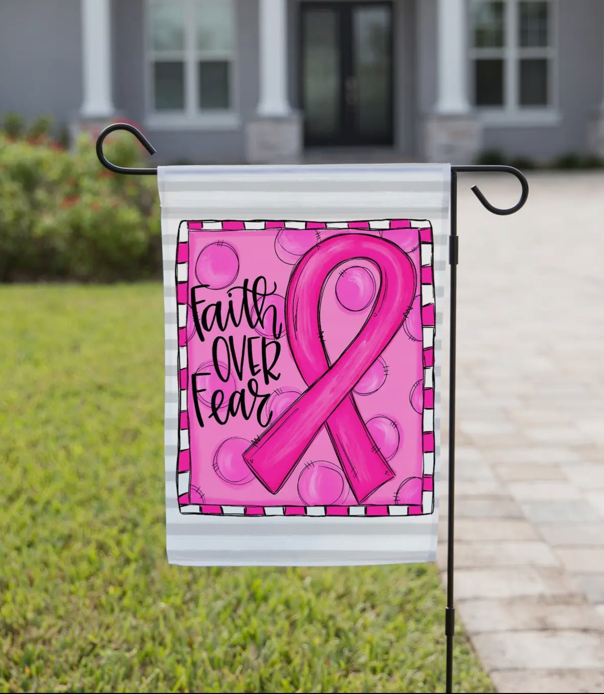 Faith Over Fear Breast Cancer Flag - She Chester