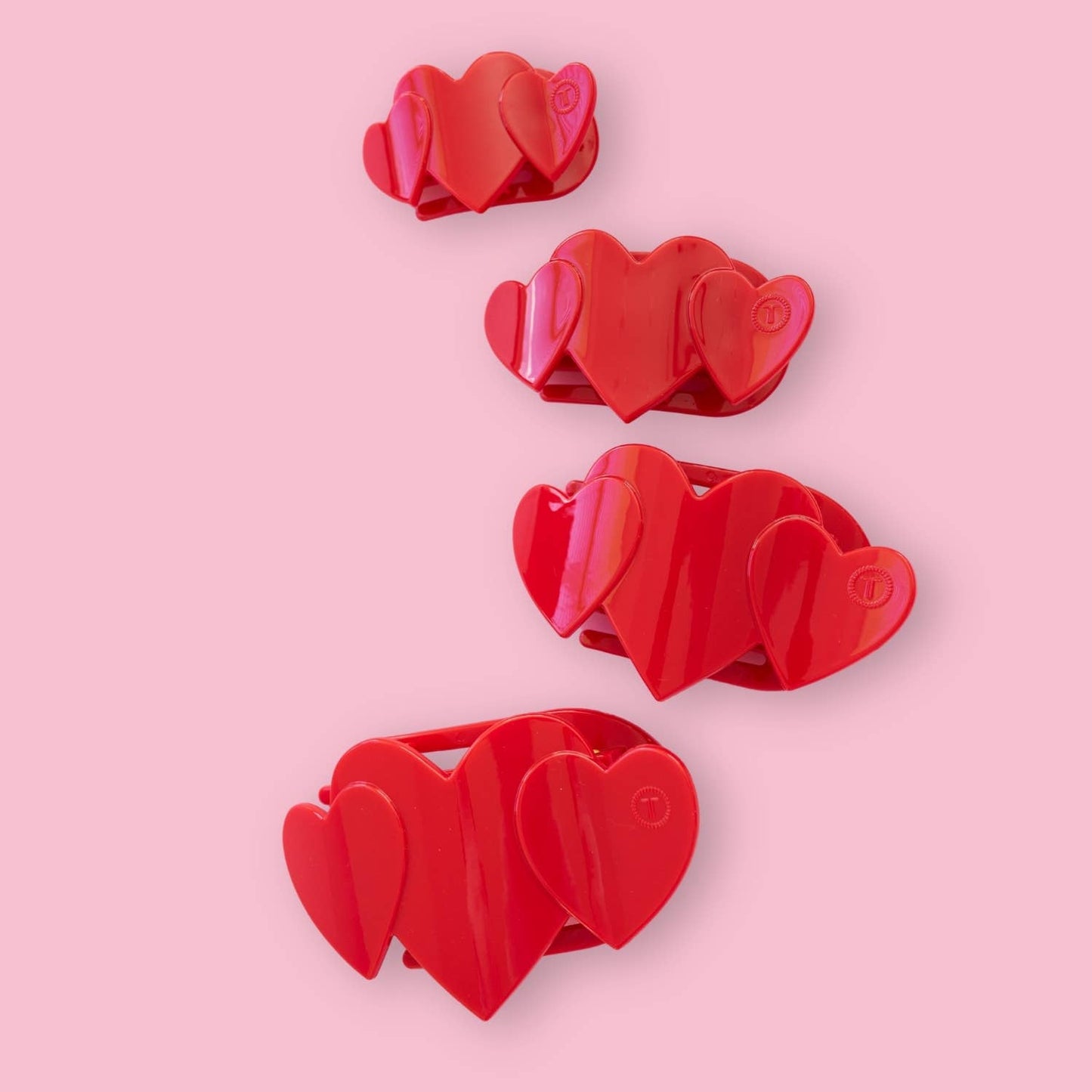 Flat Hair Clip | Medium | Red Heart to Heart - She Chester