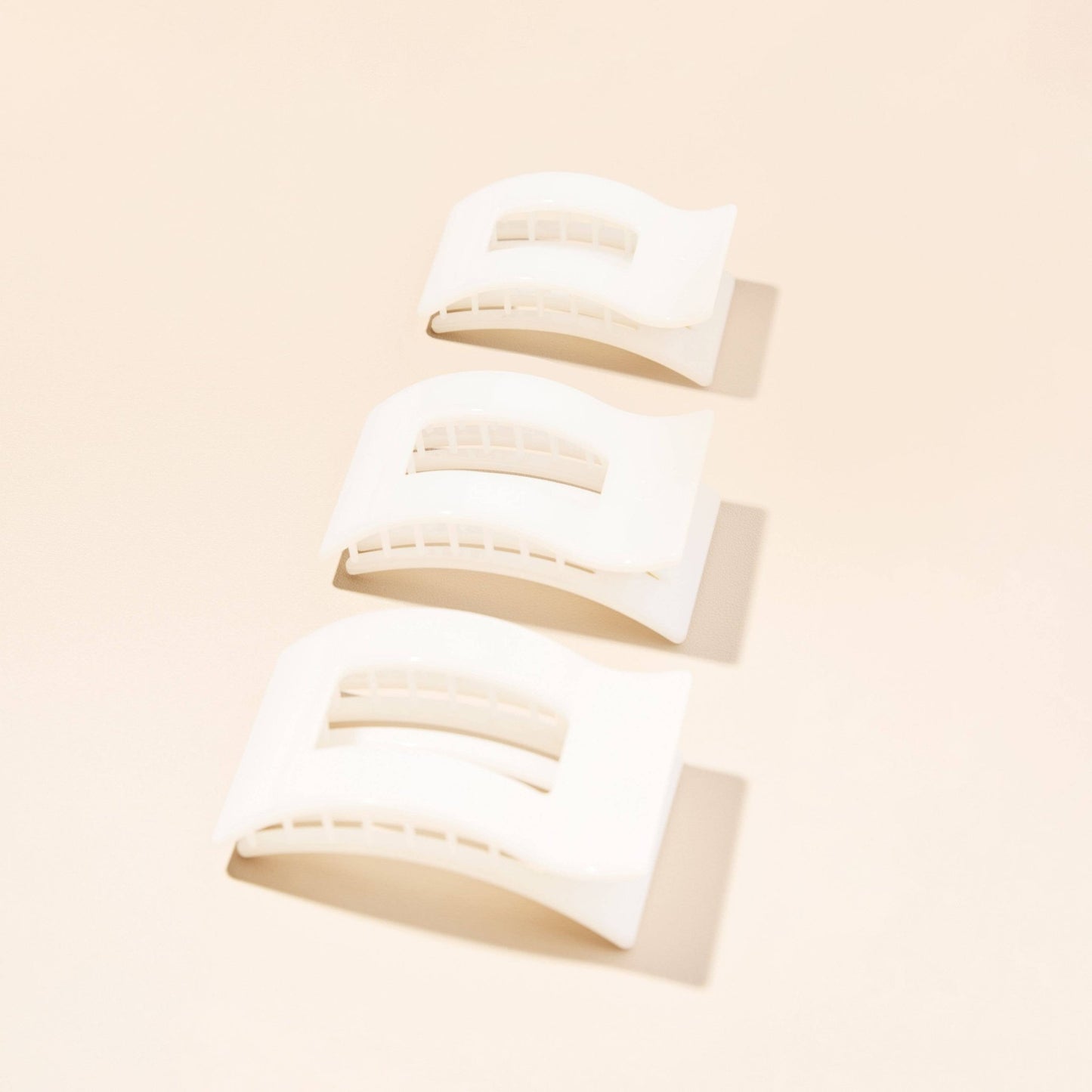 Flat Rectangle Hair Clip | Medium | Coconut White - She Chester