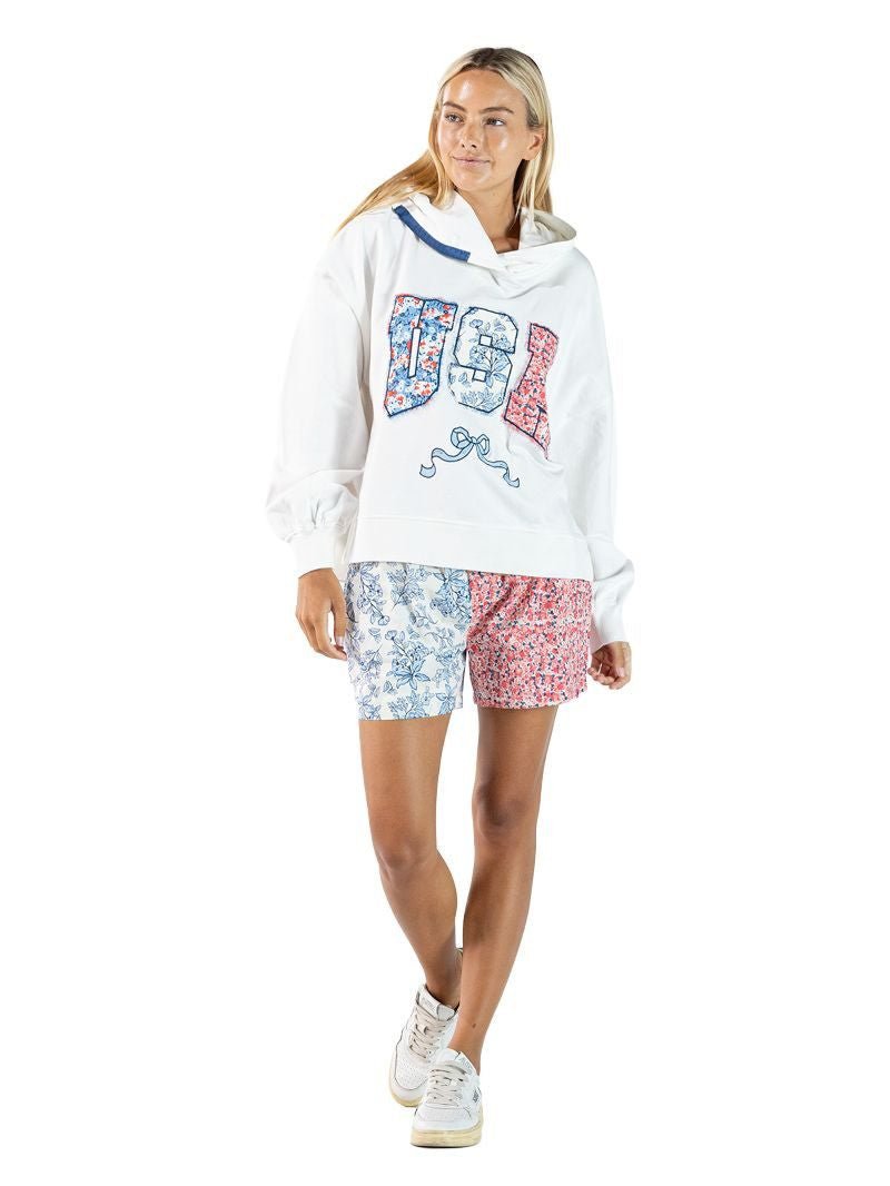 Floral Patchwork USA Hoodie - She Chester