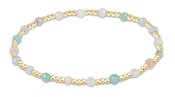 GEMSTONE GOLD SINCERITY PATTERN 3MM BEAD BRACELET - HOT MESS - She Chester