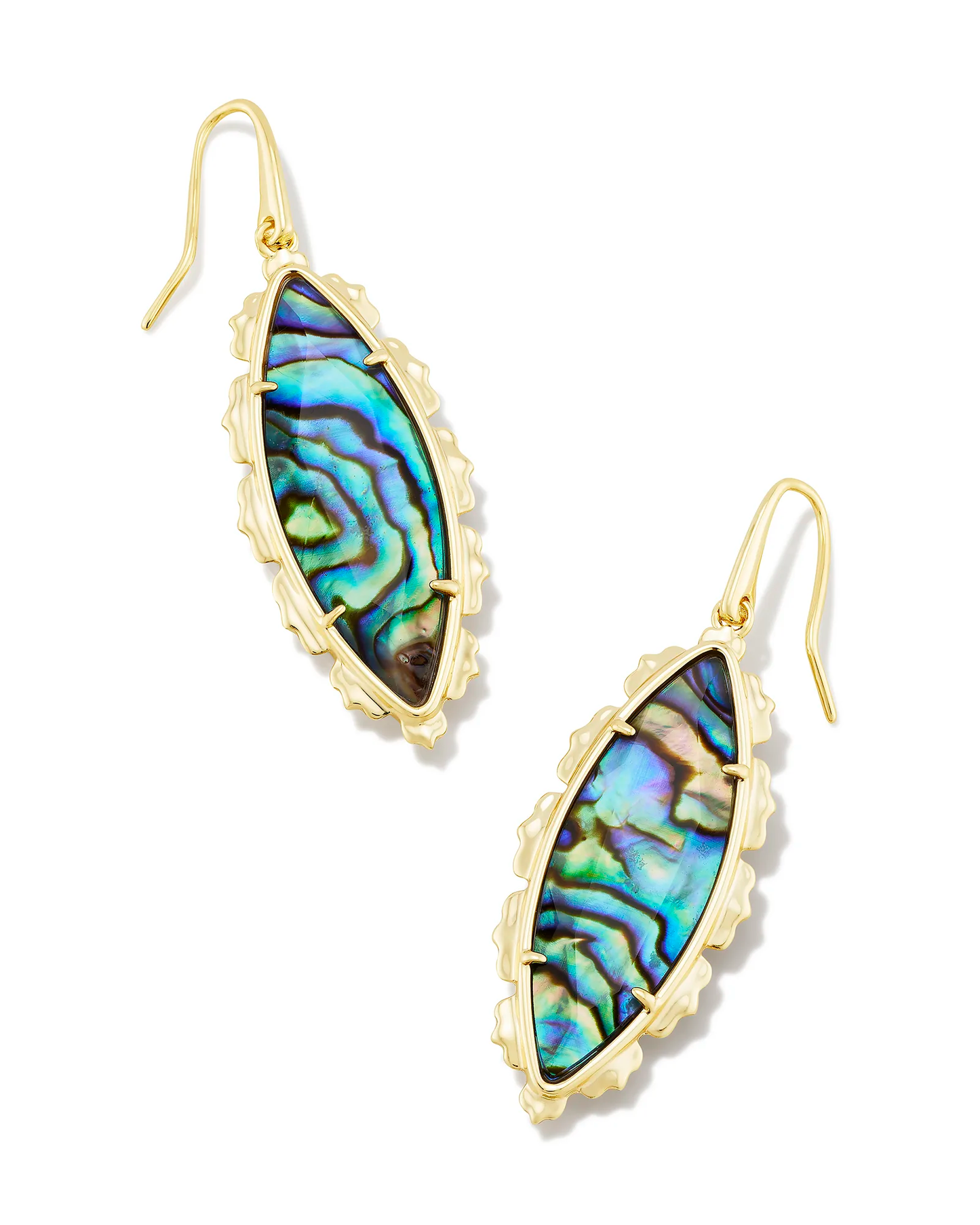 Genevieve Drop Earrings Gold Abalone - She Chester