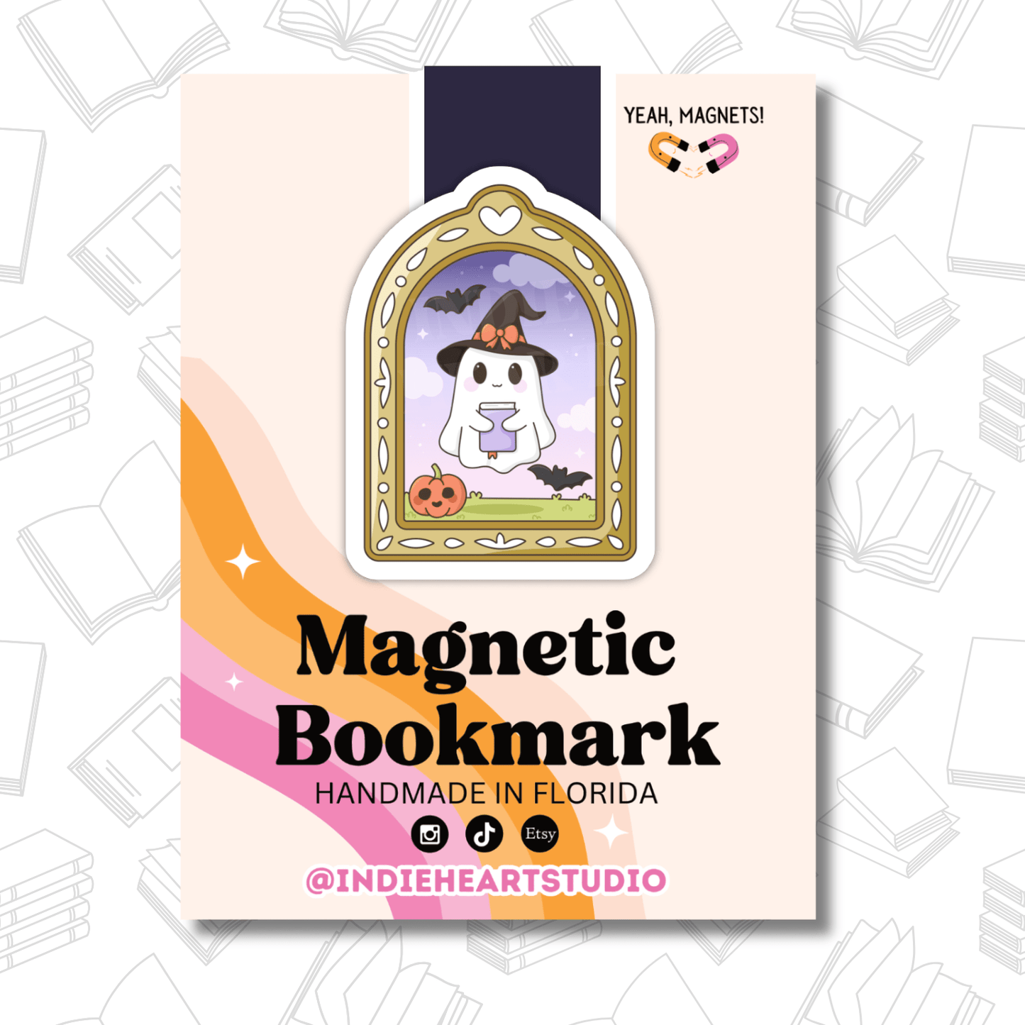 Ghost Portrait Magnetic Bookmark ā Spooky & Cute - She Chester