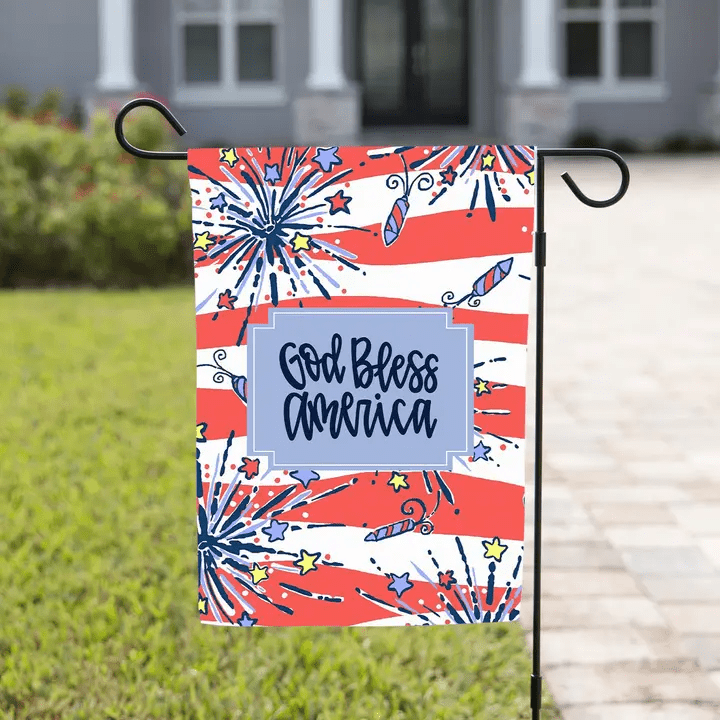 God Bless America Stripes 12x18 Flag - She Chester
