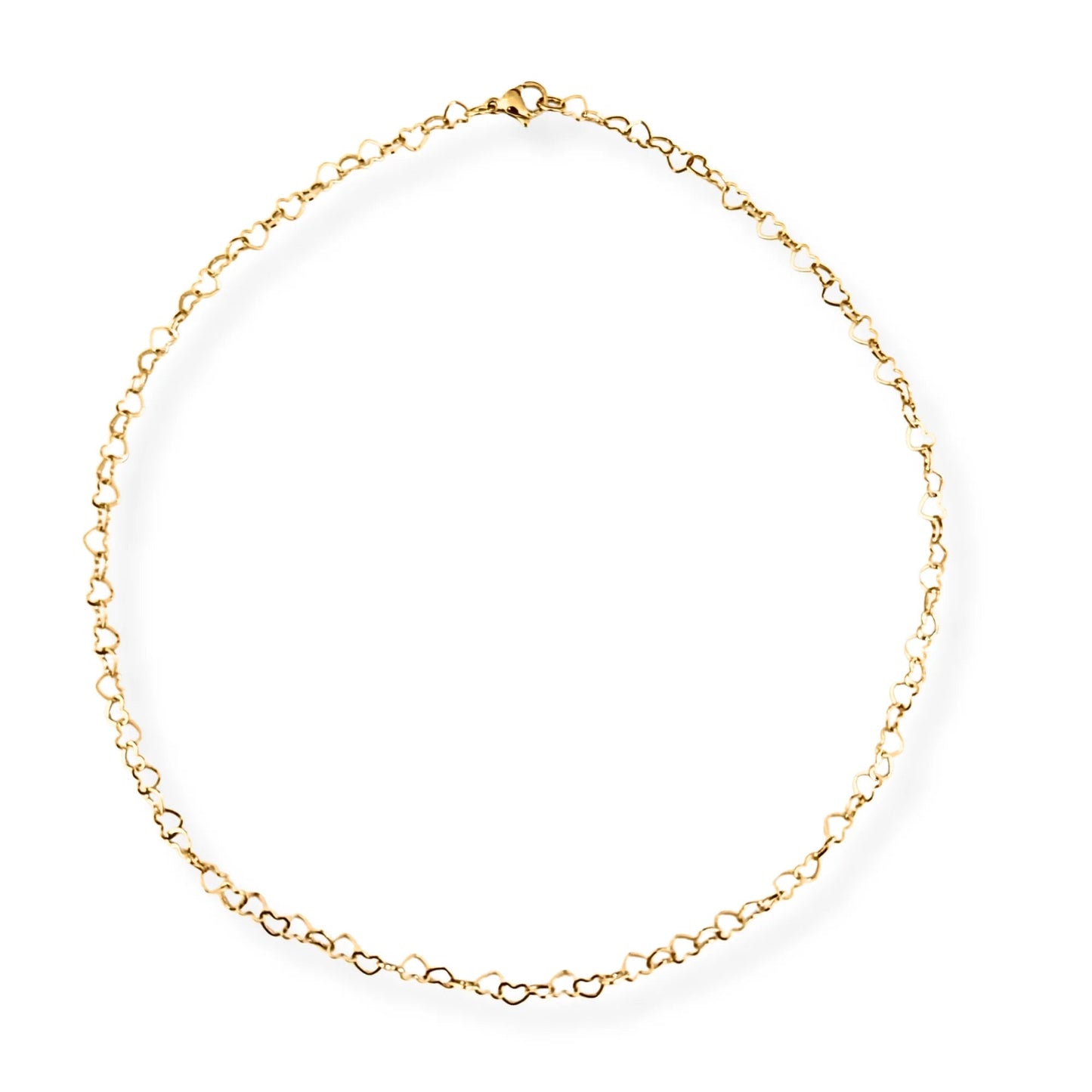 Gold Love Chain Heart Necklace - She Chester