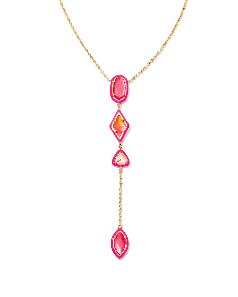 Greta Y Necklace Pink Mix - She Chester