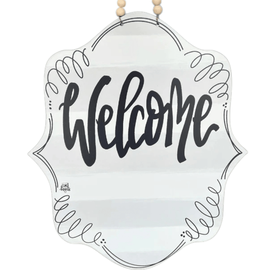 Grey Striped Welcome Insert Sign - She Chester