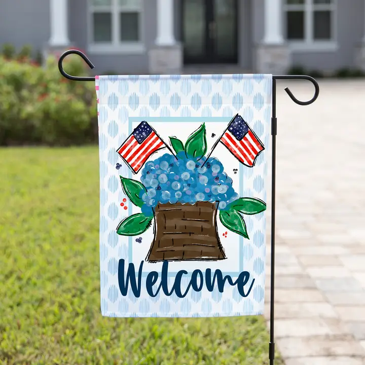 American Hydrangea 12x18 Flag