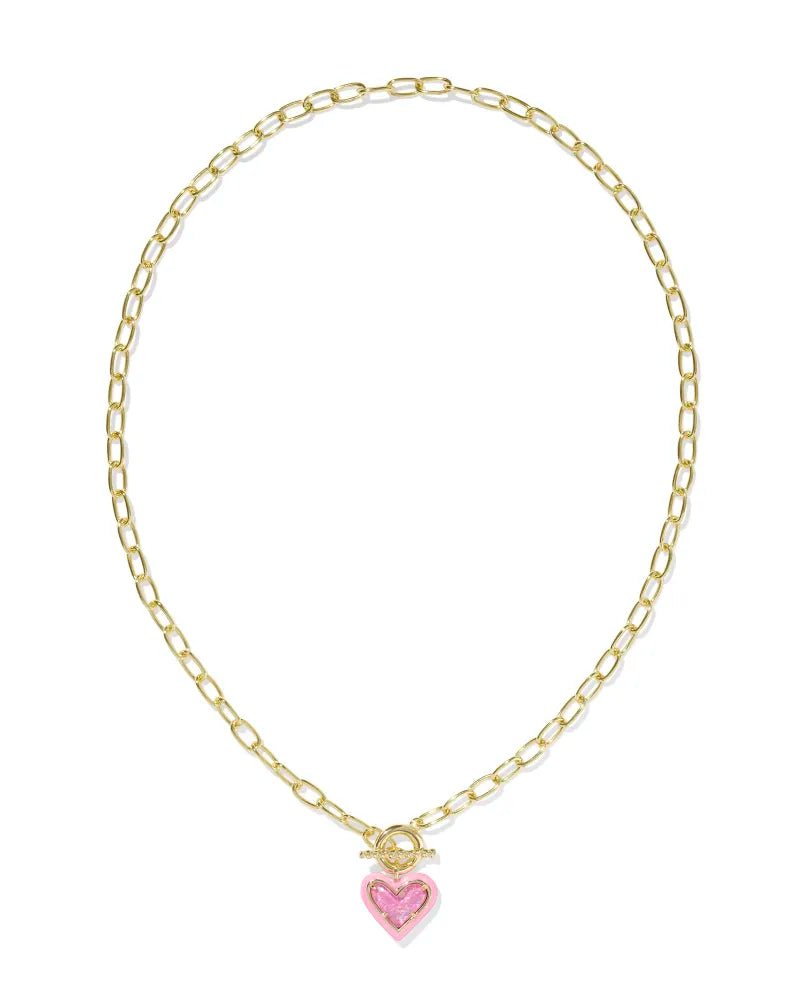 Haisley Heart Enamel Blush Rhod Necklace - She Chester