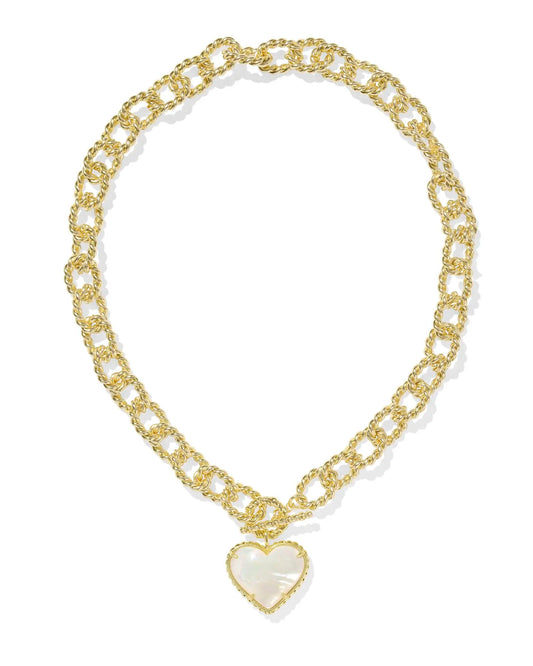 Haisley Heart Statement Necklace - Gold - She Chester