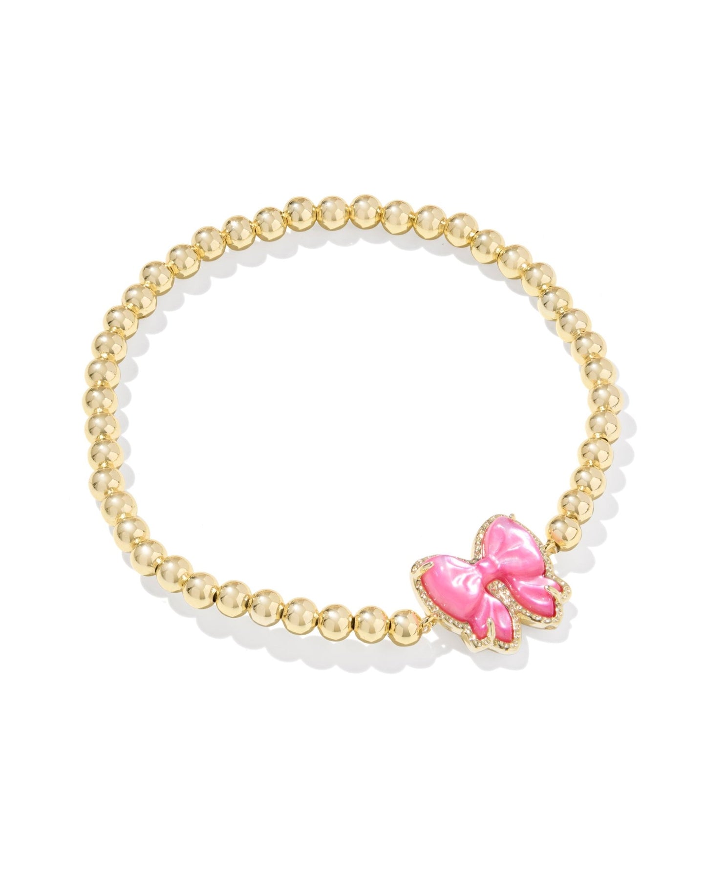HALEY BOW STRETCH BRACELET GOLD ROSE VIOLET MOTHER OF PEARL - She Chester
